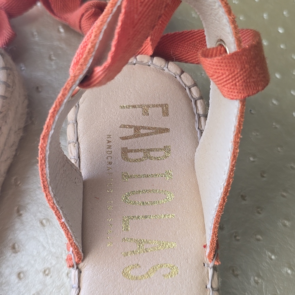 Fabiolas NEW Orange Floral Espadrille, NEW, sz 39 - Picture 3 of 10